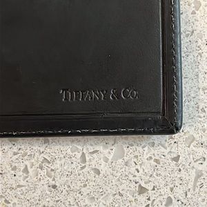 Tiffany & Co. black leather business card holder